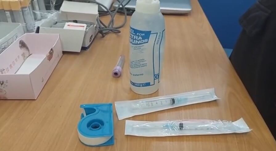 Medical Syringe needle tape alcohol free stock video