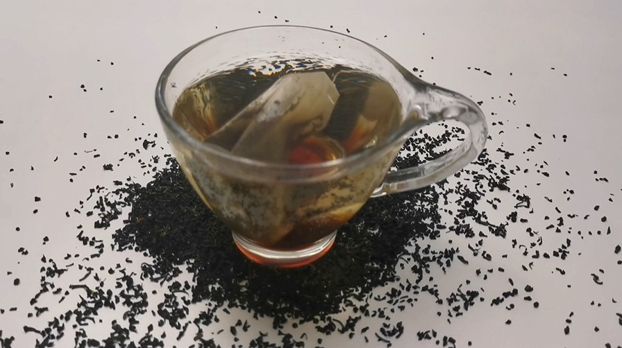 Tea drink with tea leaf free stock video footage