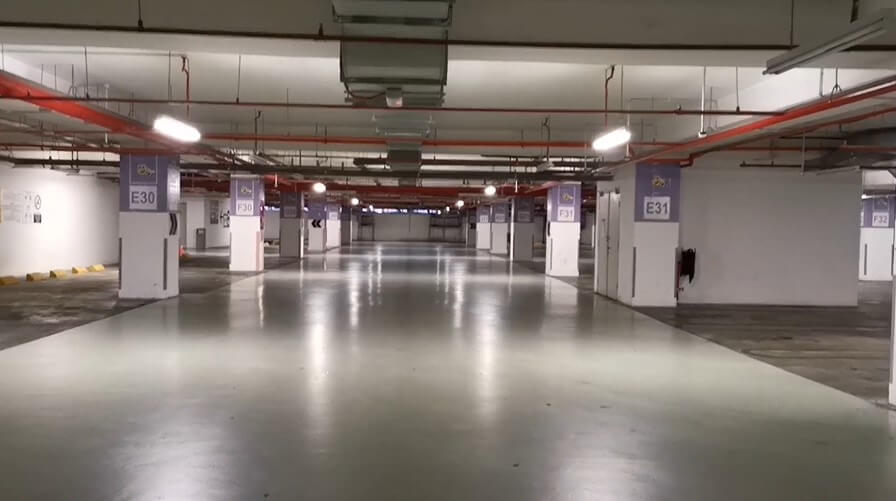 Empty Car Park Parking Space in Shopping Mall Free Stock Video